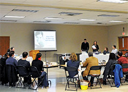 Engaged couples learn about Natural Family Planning in a presentation given at a One in Christ marriage preparation session at St. Luke the Evangelist Church in Indianapolis on April 13, 2013. (File photo by Natalie Hoefer)